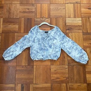 Lucy Paris Off-the-shoulder Cropped Blouse